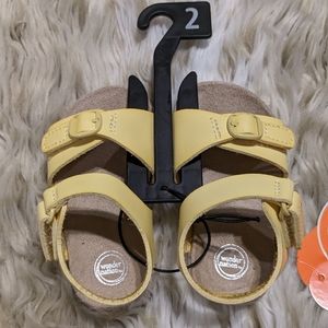 Wonder Nation Yellow Adjustable Sandals size 2